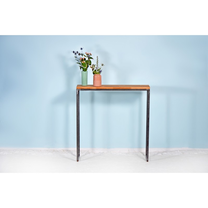 konsolentisch schmal aus recyceltem bauholz und stahl thorn zwart sehr schmaler konsolentisch schmal aus recyceltem bauholz und stahl thorn zwart sehr schmaler