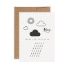 redfries rainy days – Letterpress-Klappkarte DIN A6 mit Umschlag, 3 Stück, Trauer