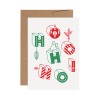 redfries red-green ho ho ho – Letterpress-Klappkarte DIN A6 mit Umschlag, 3 Stück, Weihnachten