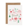 redfries red-green holiday roast – Letterpress-Klappkarte DIN A6 mit Umschlag, 3 Stück, Weihnachten