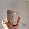 Cat Mum Keramikbecher handgemacht | 280 ml | Becher für Katzenliebhaber | Minimalistischer Handmade Mug