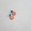 Skelini - Porzellan-Ohrringe in Kobaltblau und Orange