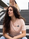 Stadtliebe® | Kassel T-Shirt mit gestickten „Brüder Grimm“ Rosa Heather 100% Bio-Baumwolle
