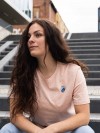 Stadtliebe® | Frankfurt T-Shirt mit gesticktem „Bembel“ Rosa Heather 100% Bio-Baumwolle
