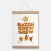 Riso-Poster Batch Brew Crew & Magnetischer Aufhänger – Brunhilda