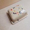 Skelini - Keramik Butterdose handgemacht bunt gesprenkelt