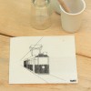 toshi Schwammtuch mit Aufdruck (Motiv Tram)