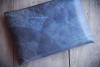 Laptop Hülle 15-16 Zoll aus echten Blättern, Vegane Laptoptasche Blattleder, Nachhaltiges Geschenk für MacBook, Handgemachtes Unikat - blau BY COPALA