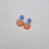 Skelini - Porzellan-Ohrringe in Kobaltblau und Orange