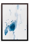 nahili ARTPRINT / POSTER "sea blue abstract aquarelle I" blaue Tusche Zeichnung Druck (DIN A1/A3 & 50x70cm) abstrakte Malerei
