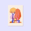 Herbstbank / Postkarte A6 / Svea Hansohn Illustration