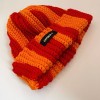 'Two-Tone' gehäkelte Beanie von crroco studio (rot-orange)