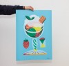 Martin Krusche – Stencil Artprint »Eisbecher Erdbeere« 50x70cm
