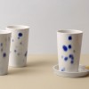 Porzellanbecher blaue Tupfen 300ml 