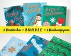 BUNDLE // 3 süße Weihnachtskarten mit passendem Geschenkpapier // Papaya paper products