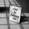 Handgefertigter Linoldruck  »C’est la … vie«, (DIN A4), Limited Edition - The True Type