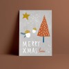 Designfräulein // Weihnachtskarte // Merry Xmas grau