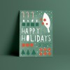 Designfräulein // Weihnachtskarte // Happy Holidays grün