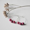 nahili CREOLEN "simple" Ohrringe pink berry (silbern oder gold) lilarot Naturstein 