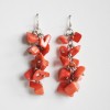 OHRRINGE Korallen Traube aus gebrochenen echten Korallensplittern mit silbernen Ohrhaken
