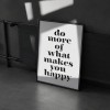 Handgefertigter Linoldruck  »Do more of what makes you happy«, (DIN A4), Limited Edition - The True Type