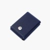 EINFACHDESIGN, Slimwallet, Minigeldbeutel dunkelblau aus pflanzlich gegerbtem Leder