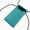 EINFACHDESIGN Handytasche zum Umhängen türkis aus pflanzlich gegerbtem Leder mit verstellbarem Riemen