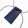 EINFACHDESIGN Handytasche zum Umhängen dunkelblau aus pflanzlich gegerbtem Leder mit verstellbarem Riemen