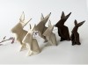 moij design Hasen aus Keramik - filigrane Origami Hasen Set als Osterdeko aus Keramik