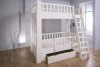 FraaiBerlin - Bauholz Hochbett für Kinder White wash - 201 x 209,5 cm x 121 cm