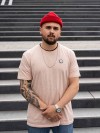 Stadtliebe® | München T-Shirt mit gesticktem „Edelweiß“ Rosa Heather 100% Bio-Baumwolle
