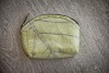 Mini Portemonnaie aus laminierten Blättern, Geldbörse in grün, handmade und vegan BY COPALA