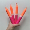Hej Candles x Dip Dye Kerzen Neon Pink Orange (4er-Set)
