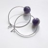 nahili CREOLEN "simple" Ohrringe purple rauchlila Amethyst Halbedelstein gold oder silbern Naturstein facettierte Diskokugel
