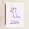 Geburtstagskarte HAPPY BIRTHDAY Katze mit Konfetti – handillustrierte Karte, nachhaltig & liebevoll
