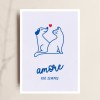 Postkarte AMORE PER SEMPRE | Grußkarte Tierliebe Hochzeit Valentinstag I Nachhaltig | Geschenk für Katzen- & Hundeliebhaber
