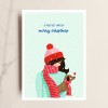 Weihnachtskarte PERFECT MATCH – Hundeliebe, Weihnachten, Frau