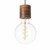 Lichtliebe – Pendelleuchte Fafoo in Nussbaum mit stylischer Edison Spiral LED im Retro Design und nur 1,8 Watt