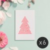 Feingeladen / LINE ART: Tree (FluoRed) / Mini / x6