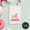 Feingeladen / LOVELY BEASTS: Bunny / Hygge Christmas! (Burgundy/FluoRed) / Mini / x6