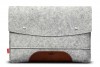 MacBook Pro 15" Sleeve (Touch Bar / Touch ID) 100% Merino Wollfilz (Mulesing-frei), Pflanzlich gegerbtes Leder