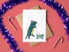 The Naughty District - Weihnachtskarte »Dino mit Dino Dog«
