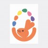 Postkarte Ostern Hase Osterhase Jongleur – Julia Matzke