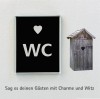 Keilbach Piktogramm "WC" aus Floatglass, selbstklebend, 7 x 9 cm