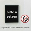Keilbach Piktogramm "bitte setzen" aus Floatglass, selbstklebend, 7 x 9 cm