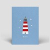 Postkarte Maritim - Leuchtturm mit Moin  - Nr. 128 - Naturbedacht