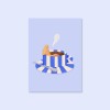 Gestreifte Kaffeetasse blau / Postkarte A6 / Svea Hansohn Illustration
