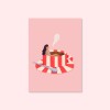 Gestreifte Kaffeetasse rot / Postkarte A6 / Svea Hansohn Illustration