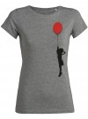 wat? Apparel Mädchen mit Luftballon - T-Shirt Damen mit Holzbrosche