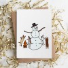 The Naughty District -  Weihnachtskarte »Hunde entdecken den Schneemann«